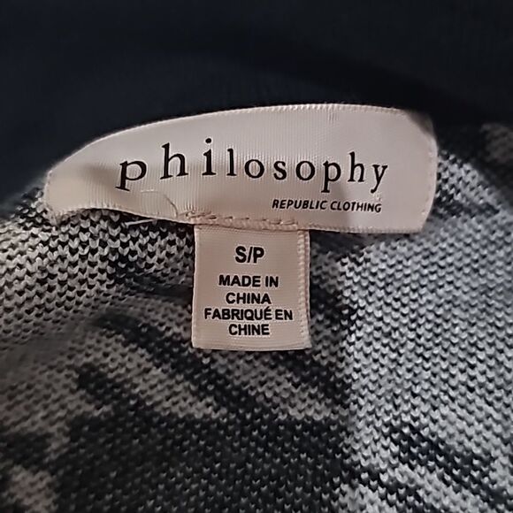 Philosophy Checkered Houndstooth Longline Cardigan Size Small - Picture 12 of 13